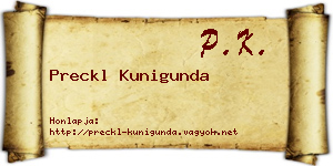 Preckl Kunigunda névjegykártya